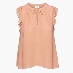 Wilfred Peach Ruffle Sleeve Women's Top